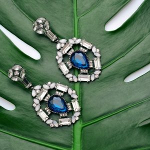 Emerald Drop Earrings - 18K White Gold