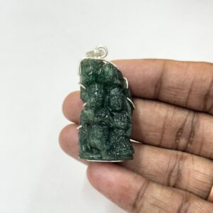 Zambian Emerald Radha Krishna Pendant 100ct