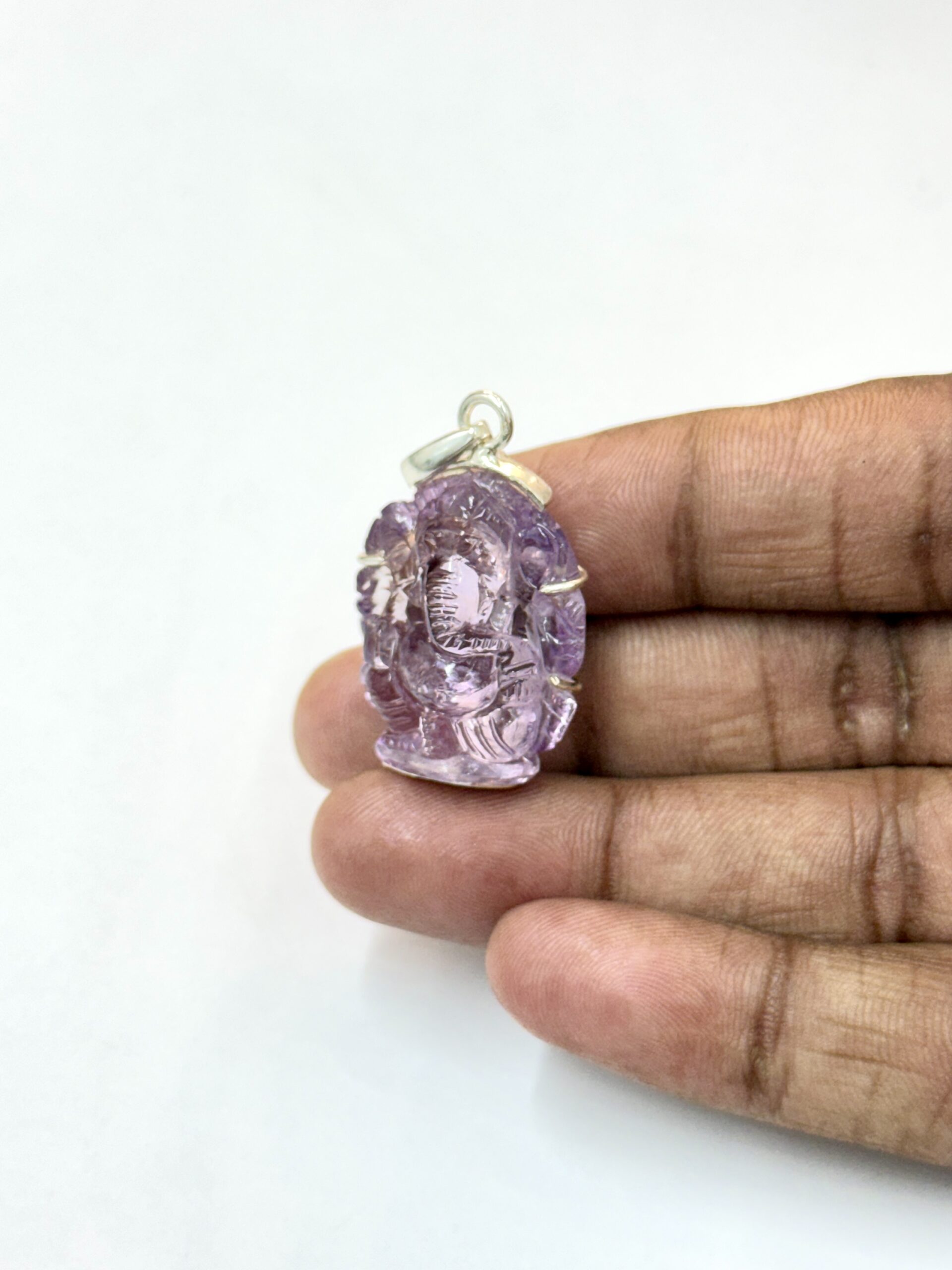 57 Ct Natural Amethyst Ganesha Pendant - Image 3