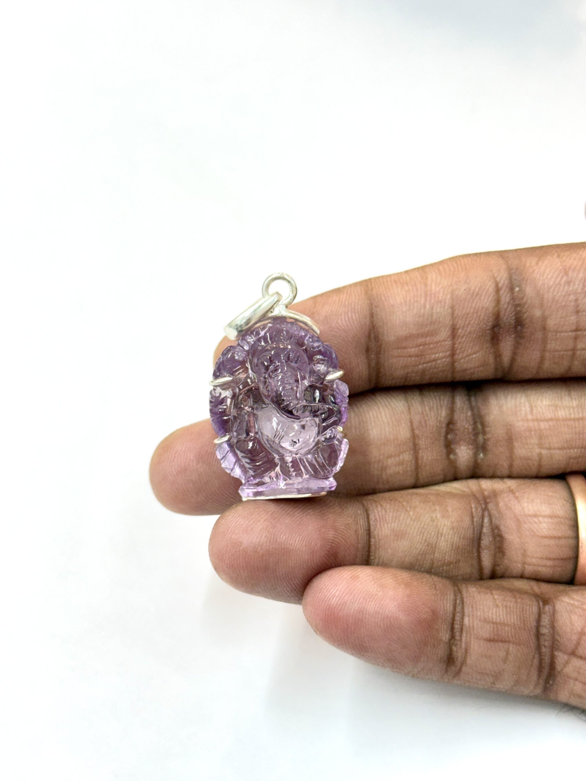 57 Ct Natural Amethyst Ganesha Pendant - Image 4