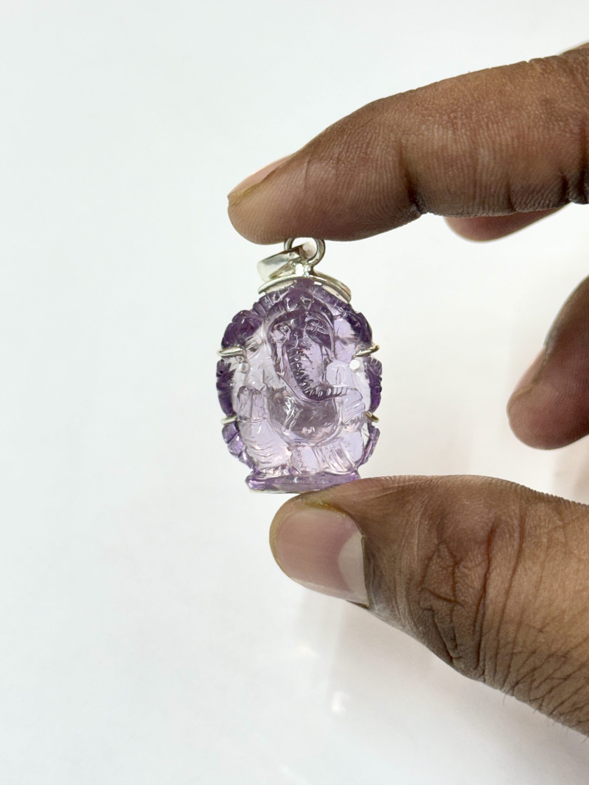 57 Ct Natural Amethyst Ganesha Pendant - Image 5