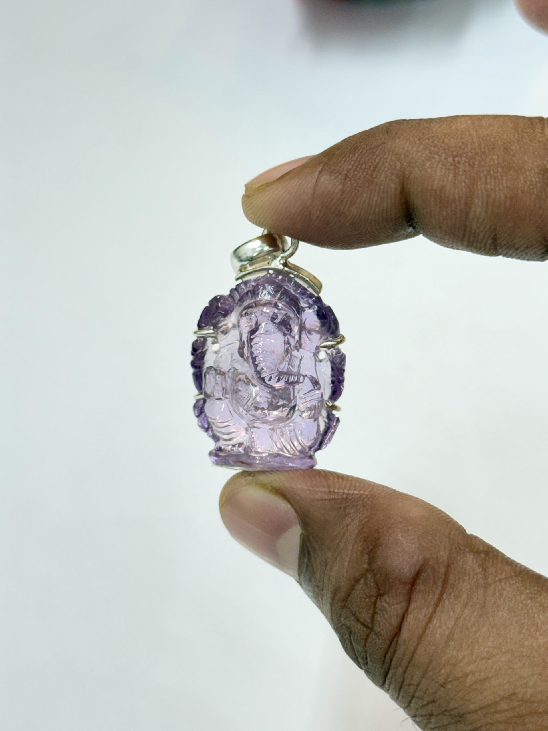 57 Ct Natural Amethyst Ganesha Pendant - Image 7