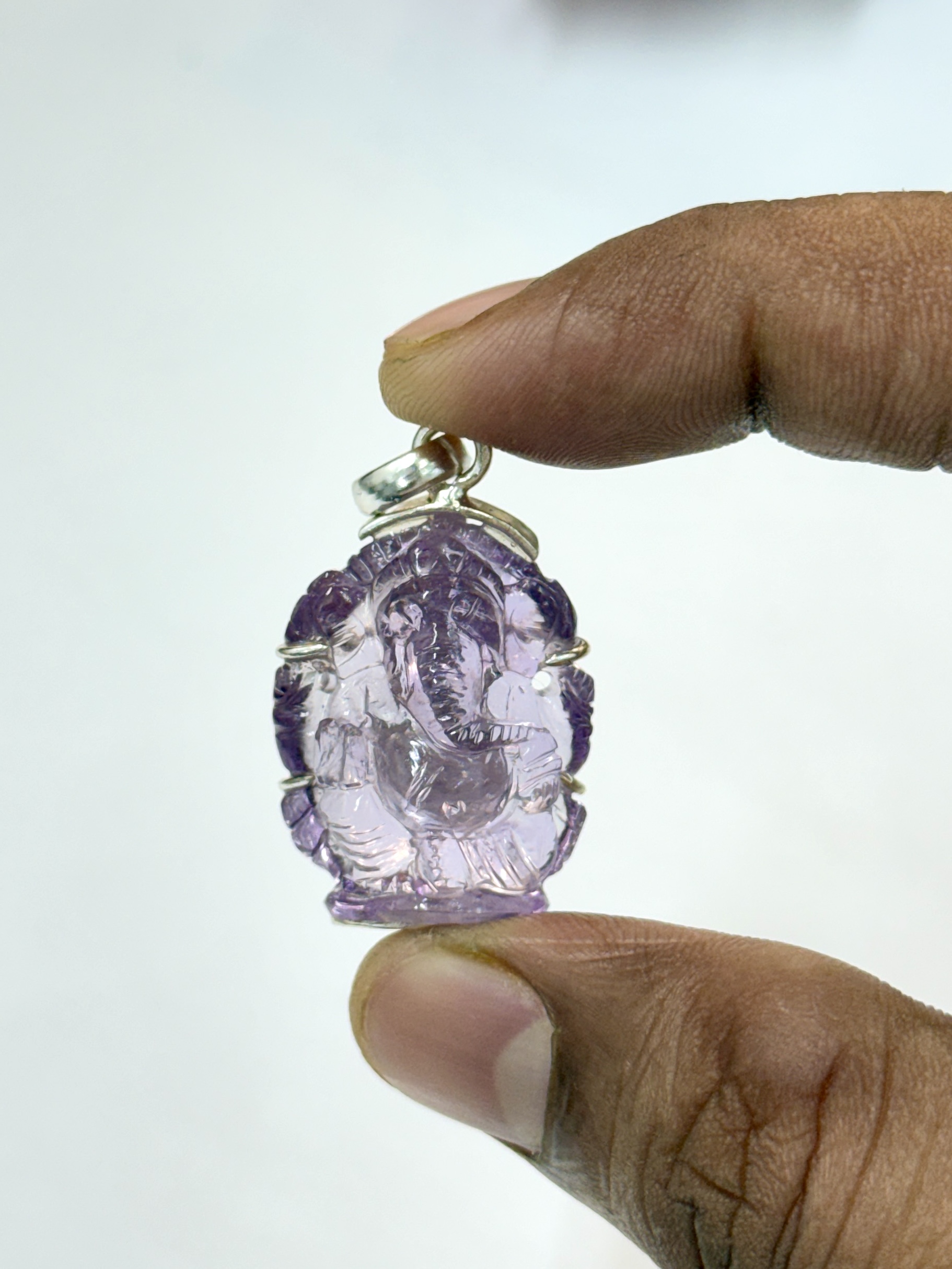 57 Ct Natural Amethyst Ganesha Pendant - Image 9