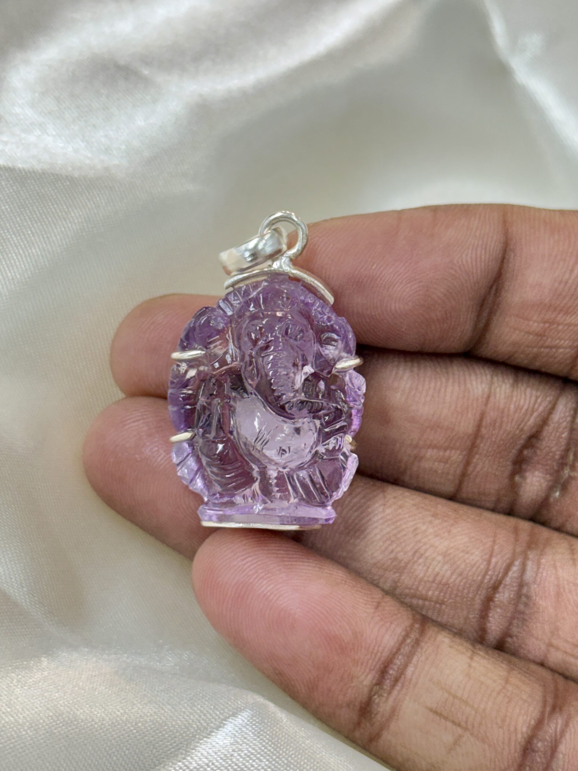 57 Ct Natural Amethyst Ganesha Pendant