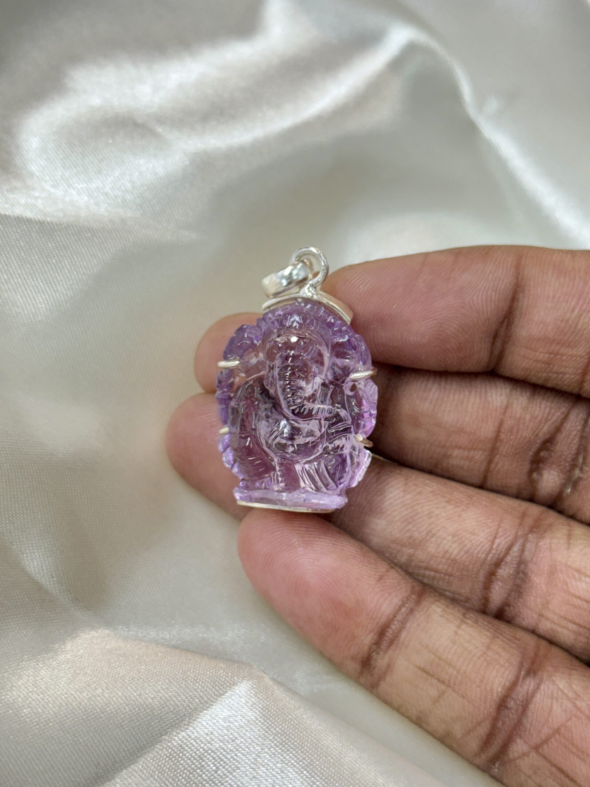 57 Ct Natural Amethyst Ganesha Pendant - Image 11