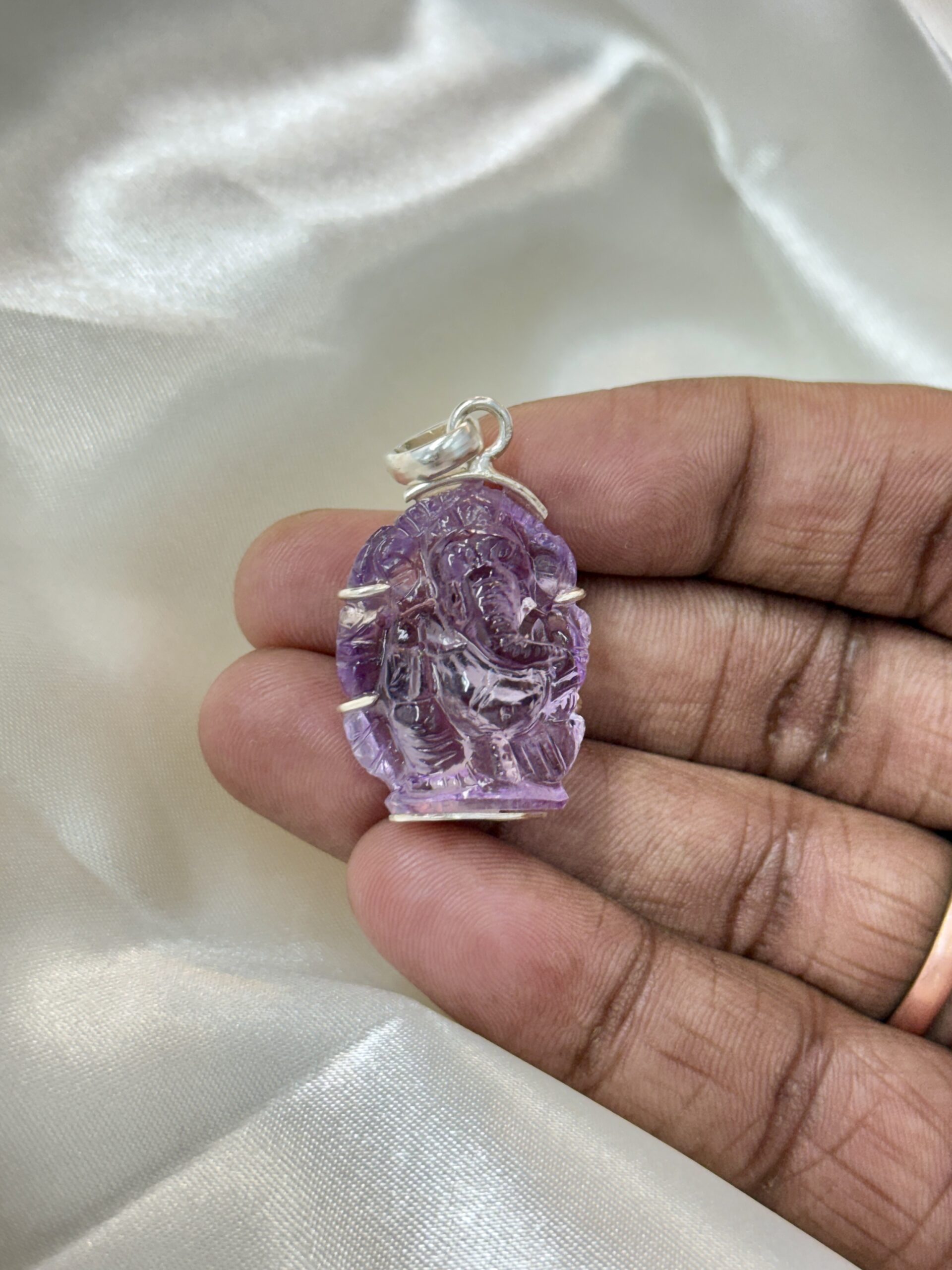 57 Ct Natural Amethyst Ganesha Pendant - Image 12