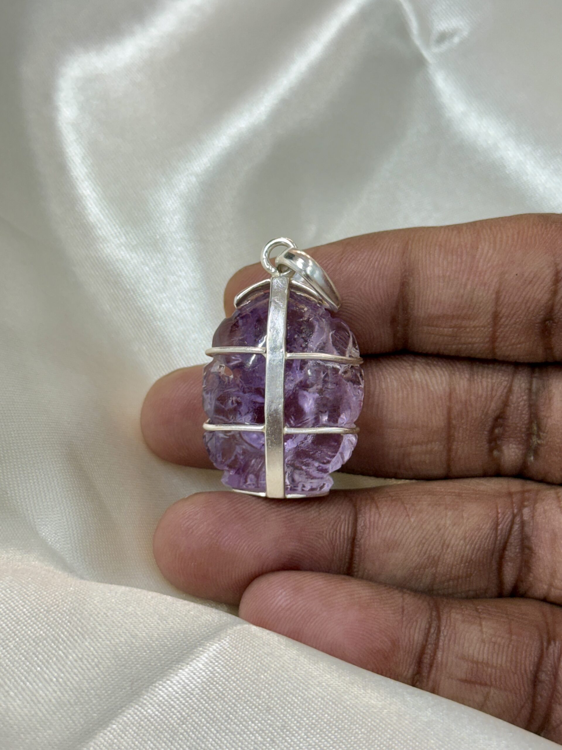 57 Ct Natural Amethyst Ganesha Pendant - Image 13