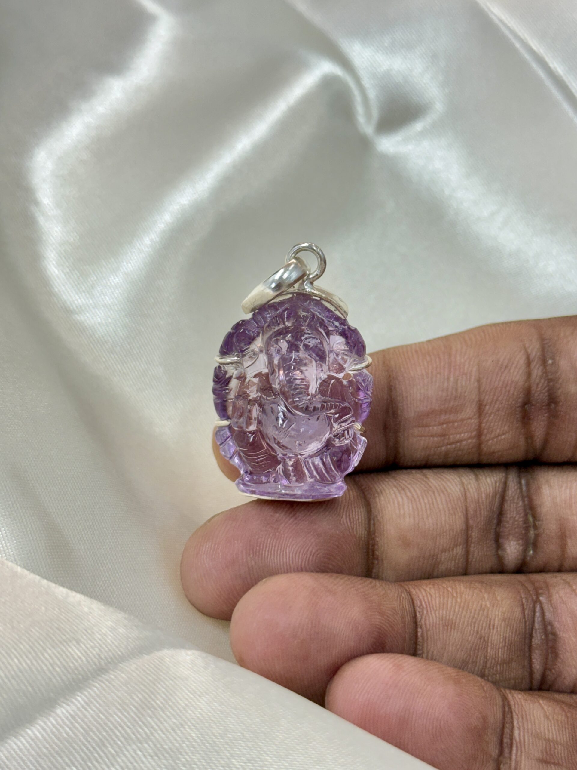 57 Ct Natural Amethyst Ganesha Pendant - Image 14
