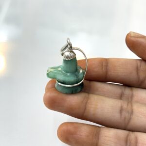 Handcarved Shivlinga Readt to Wear Pendant in Natural Emerald Gemstone (Brazilian mines)