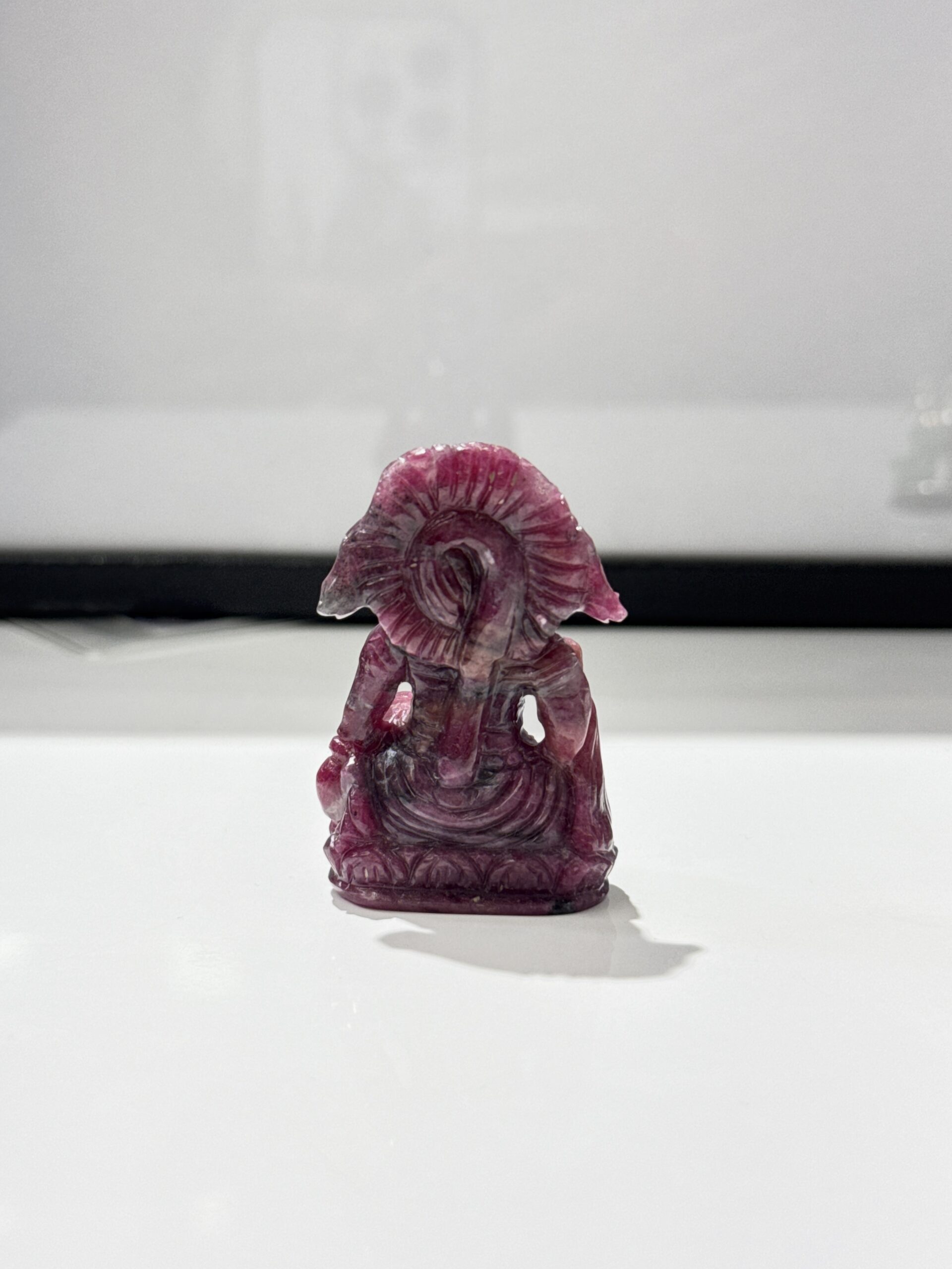 Natural Unheated Ruby Hand Carved Panchmukhi Hanuman Idol (243.46 Cts) – Certified Gemstone Carving - Image 4