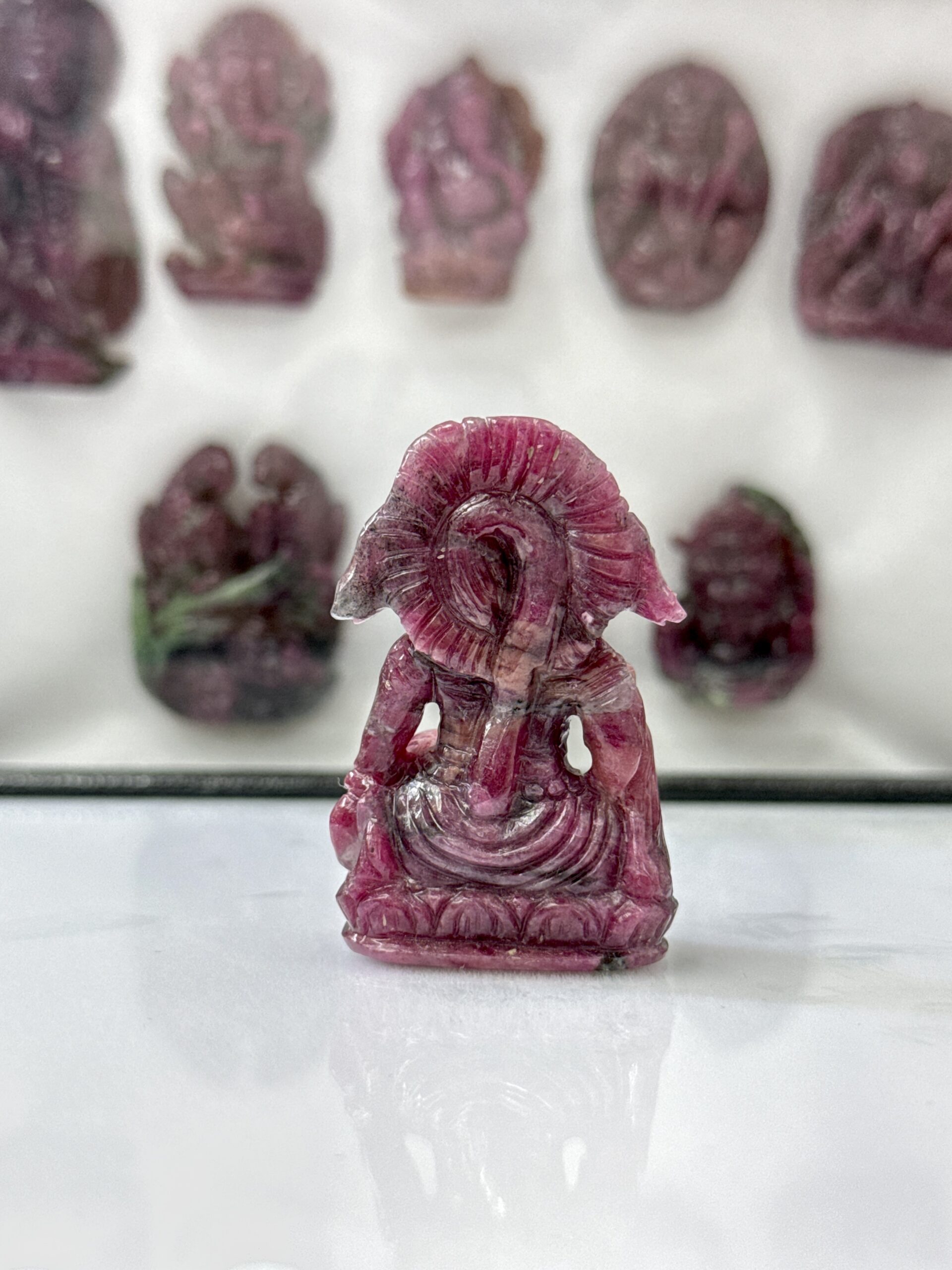 Natural Unheated Ruby Hand Carved Panchmukhi Hanuman Idol (243.46 Cts) – Certified Gemstone Carving - Image 5