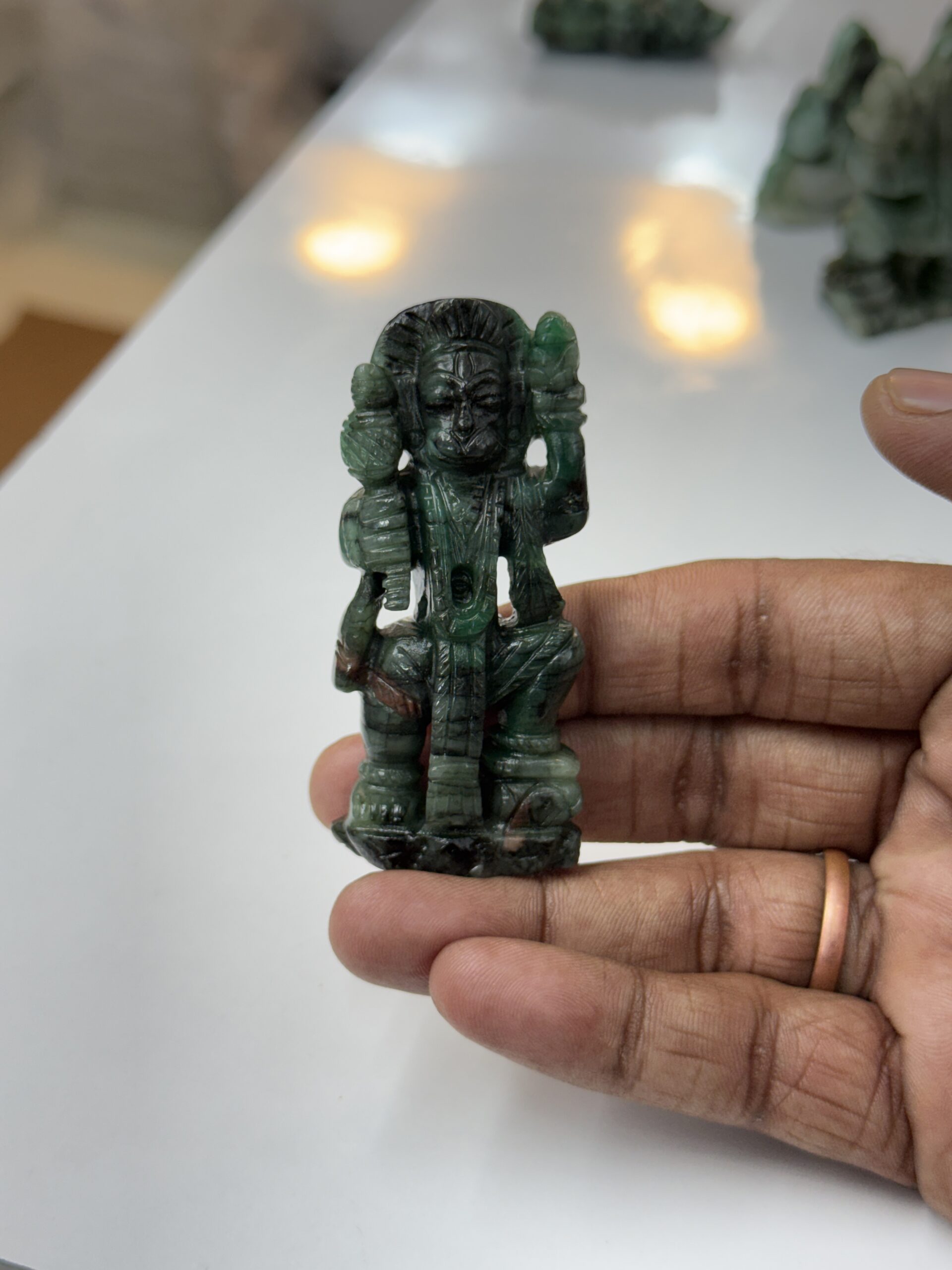 Natural Emerald Lord Hanuman 237ct - Image 2