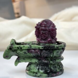 Hand Carved Ruby Zoisite Panchmukhi Shiva Lingam,1968 Ct