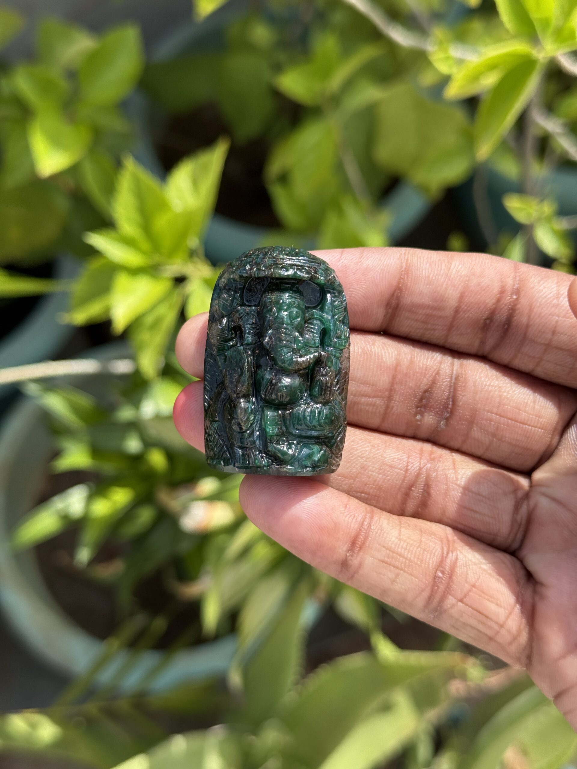 Natural Emerald Ganesha Statue 168cts - Image 8