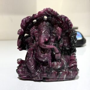 Natural Ruby Handcarved Lord Ganesha Statue