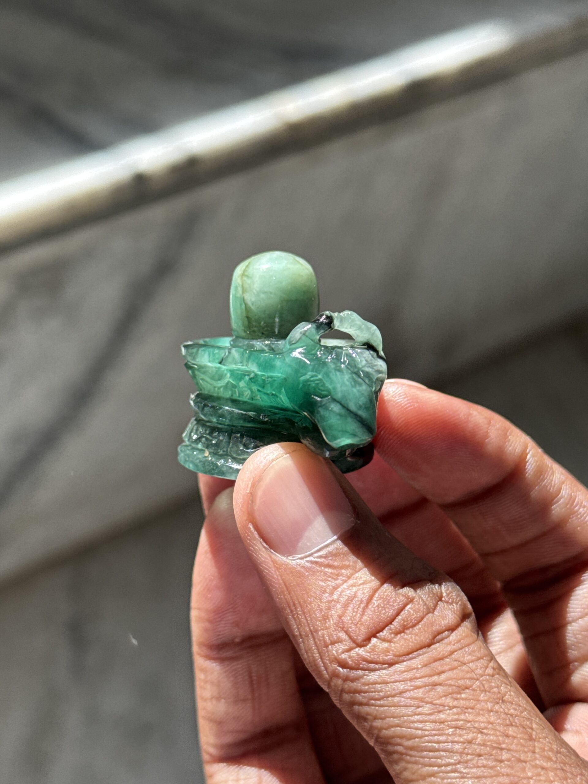 Emerald Shivling with Gow Mukh 191ct - Image 6
